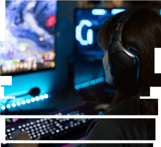 Girl Playing A PC Game