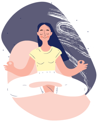 Woman Meditating Illustration