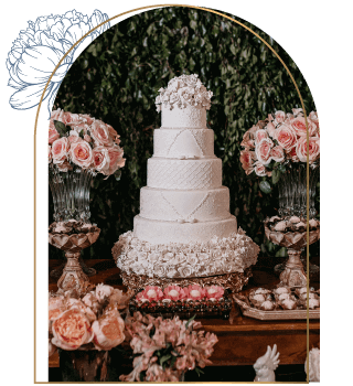 Wedding Cake On Dessert Table