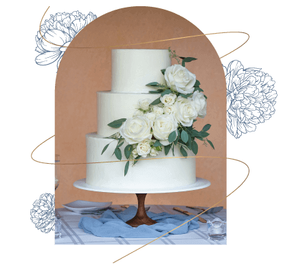 White 3 Tier Cake With Fresh Flowers