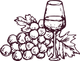 Grapes And Wine Glass Illustration