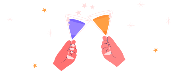 Cheers With Glasses Illustration