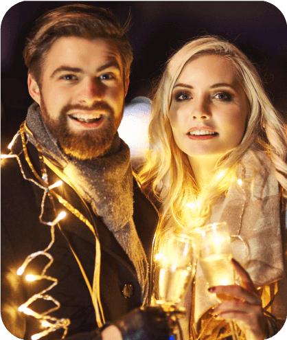 A couple With String Lights Photo