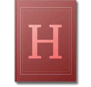 Red book with the letter H