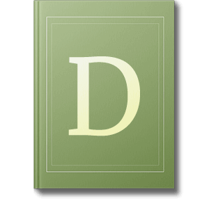 Green book with the letter D