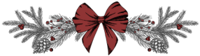 Festive Red Bow And Branches Illustration