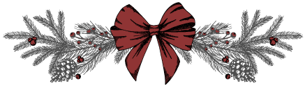Festive Red Bow And Branches Illustration