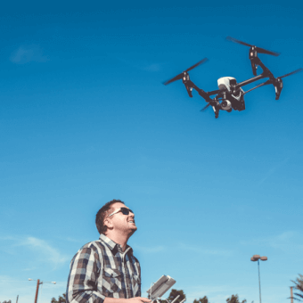 man with drone